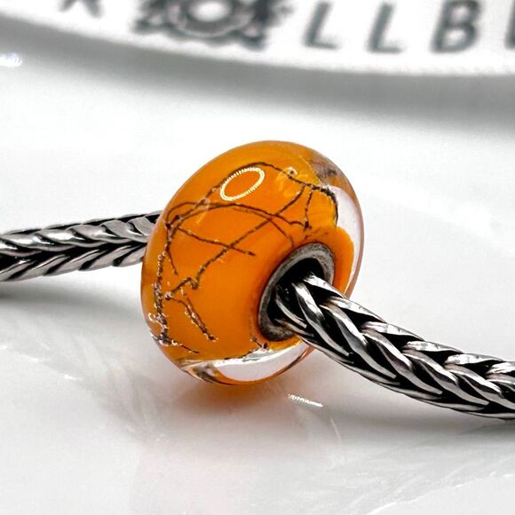 TROLLBEADS Orange Steel LAA 925S NEW Condition | Retired Oldie, Beautiful & Brig - Picture 8 of 8